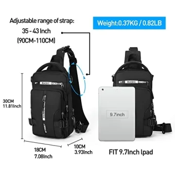 SEAFEW Anti Theft Sling Backpack with USB Port