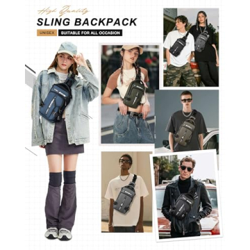 SEAFEW Anti Theft Sling Backpack with USB Port