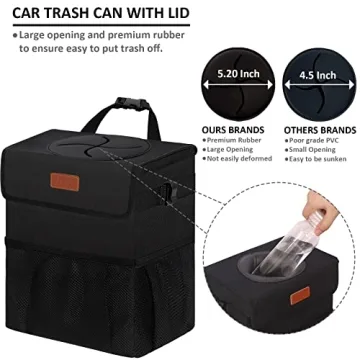 Vankor Waterproof Car Trash Can - Cute & Leak Proof