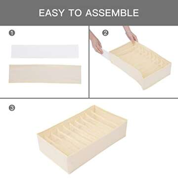 Qozary 4 Pack Foldable Drawer Organizers for Clothing