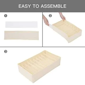 Qozary 4 Pack Foldable Drawer Organizers for Clothing