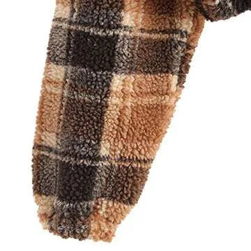 ZAFUL Women’s Half Zip Plain Sweatshirt Drop-shoulder Turndown Fluffy Pullover Crop Tops (Medium, Multi-A)