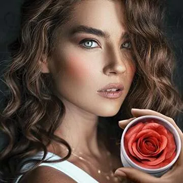 Ivnil Face Blush Makeup 3D Blooming Rose Blush Palette, Facial Contour Retouching Long-lasting Waterproof Brightening Mixed Exquisite Polarized, 4 Colors Face Makeup Blusher en forma de rosa Gifts