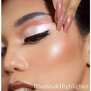 Ivnil Face Blush Makeup 3D Blooming Rose Blush Palette, Facial Contour Retouching Long-lasting Waterproof Brightening Mixed Exquisite Polarized, 4 Colors Face Makeup Blusher en forma de rosa Gifts