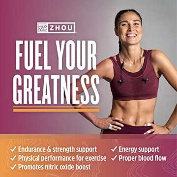 Zhou Nitric Oxide Booster for Strength and Endurance | 30 Servings