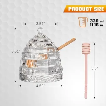 Stylish YPRNM Honey Jar with Dipper Set for Your Kitchen