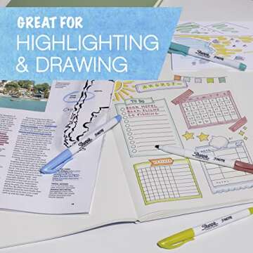 SHARPIE S-Note Creative Markers, Pastel Highlighters, Art Marker Set, Assorted Colors, Chisel Tip, 1...