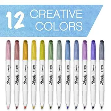 SHARPIE S-Note Creative Markers, Pastel Highlighters, Art Marker Set, Assorted Colors, Chisel Tip, 12 Count