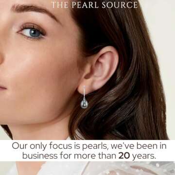 Tahitian Real Pearl Earrings in 14k Gold - Elegant & Hypoallergenic