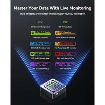 DOCKCASE Pocket M.2 2230 NVMe SSD Enclosure,Support 3s PLP Prevents Write Data Loss,USB 3.2 Gen 2 Type-C (10 Gbps), fits NVMe PCIe, Exclusive to Size 2230,Support M-Key B+M Key UASP (Black)