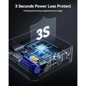 DOCKCASE Pocket M.2 2230 NVMe SSD Enclosure,Support 3s PLP Prevents Write Data Loss,USB 3.2 Gen 2 Type-C (10 Gbps), fits NVMe PCIe, Exclusive to Size 2230,Support M-Key B+M Key UASP (Black)