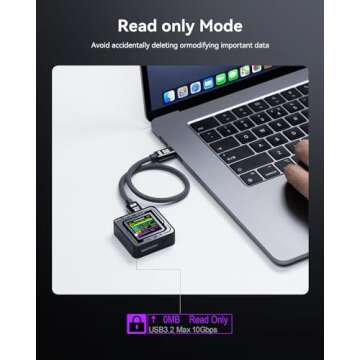 DOCKCASE Pocket M.2 2230 NVMe SSD Enclosure,Support 3s PLP Prevents Write Data Loss,USB 3.2 Gen 2 Type-C (10 Gbps), fits NVMe PCIe, Exclusive to Size 2230,Support M-Key B+M Key UASP (Black)