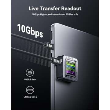 DOCKCASE Pocket M.2 2230 NVMe SSD Enclosure,Support 3s PLP Prevents Write Data Loss,USB 3.2 Gen 2 Type-C (10 Gbps), fits NVMe PCIe, Exclusive to Size 2230,Support M-Key B+M Key UASP (Black)