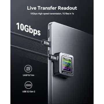 DOCKCASE Pocket M.2 2230 NVMe SSD Enclosure,Support 3s PLP Prevents Write Data Loss,USB 3.2 Gen 2 Type-C (10 Gbps), fits NVMe PCIe, Exclusive to Size 2230,Support M-Key B+M Key UASP (Black)