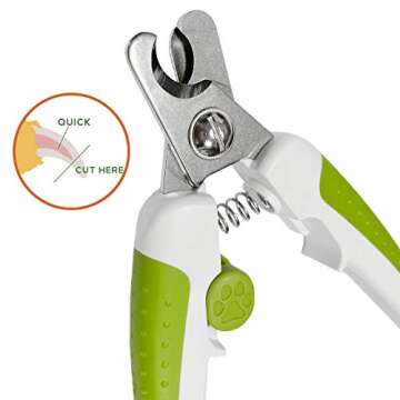 Nado Care Dog Nail Clippers - Pet Nails Trimmer for Dogs or Cats With Safety Guard To Avoid Over-cutting, Free Nail File & Lock Switch, Sturdy Non-Slip Handles