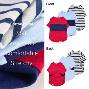 Fitwarm Color Block Striped Dog Shirt for Small Pets