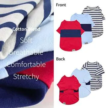 Fitwarm Color Block Striped Dog Shirt for Small Pets
