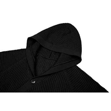Esobo Men's Long Hooded Cardigan Sweater - Slim Fit Fashion