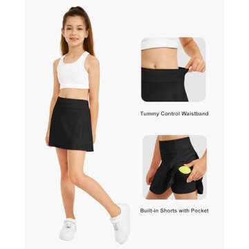 Stelle Girls Tennis Skirts with Pockets Athletic Skorts