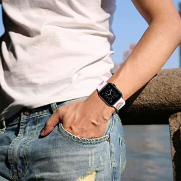 Sjiangqiao Compatible with Apple Watch Bands Stitch 42mm 44mm 45mm/Ultra 49mm Cute Cartoon Band Lovely Style Replacement Strap Soft Silicone Chic Cartoon Design Pattern Sports Bands for iWatch Series