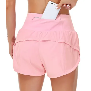 Origiwish Women's High Waisted Running Shorts with Liner - Quick Dry Athletic Fashion