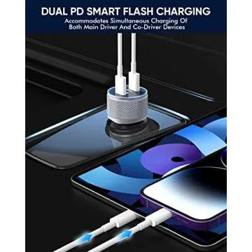 iPhone Fast Car Charger,2Pack Dual Port USB C Car Charger[MFI Certified]Power Delivery Car Adapter with 2Pack Lightning Cable Type C Rapid Car Charging for iPhone 14/14 Pro/13/12/11/X/Xs/Xr/SE/8/iPad