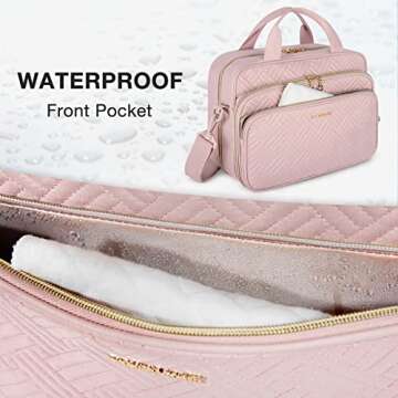 BAGSMART Toiletry Bag, Travel Toiletry Bag for Women, Water-resistant Cosmetic Makeup Bag, Large Capacity Travel Organizer for Full Sized Toiletries and Cosmetics