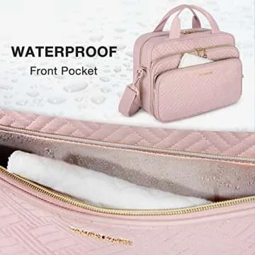 BAGSMART Toiletry Bag, Travel Toiletry Bag for Women, Water-resistant Cosmetic Makeup Bag, Large Capacity Travel Organizer for Full Sized Toiletries and Cosmetics