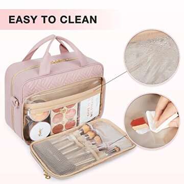 BAGSMART Toiletry Bag, Travel Toiletry Bag for Women, Water-resistant Cosmetic Makeup Bag, Large Capacity Travel Organizer for Full Sized Toiletries and Cosmetics