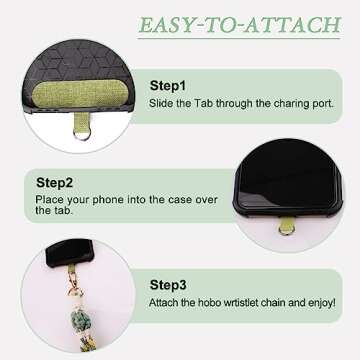 HERSAUL Boho Macrame Phone Wrist Strap,Phone Lanyard Handmade Wristlet Bracelet Keychain with Replacement Phone Strap Patch