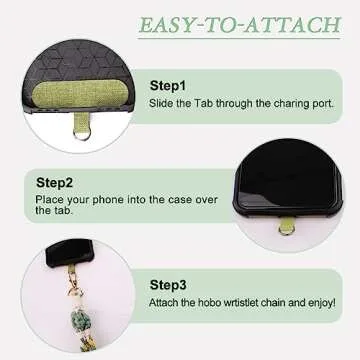 HERSAUL Boho Macrame Phone Wrist Strap,Phone Lanyard Handmade Wristlet Bracelet Keychain with Replacement Phone Strap Patch