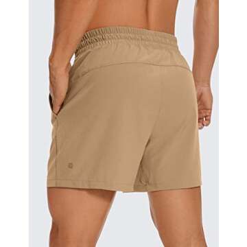 CRZ YOGA Men's Linerless Workout Shorts - 5'' Lightweight Quick Dry for Running Sports Athletic Gym ...