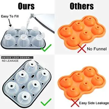 Silicone Ice Cube Molds 2 Pack for Perfect Cocktails