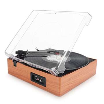 Stylish 1byone Belt Drive Turntable with Bluetooth Features
