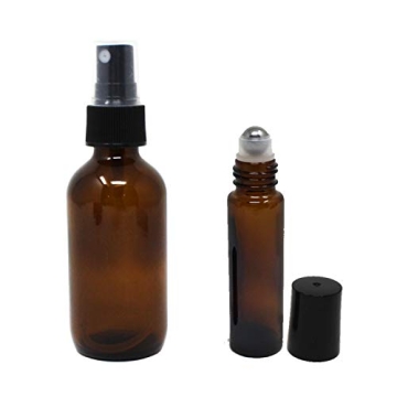 Jalousie 24 Pack Amber Refillable Glass Containers Perfect for DIY