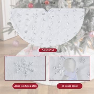Luxurious 36 Inch Faux Fur Christmas Tree Skirt