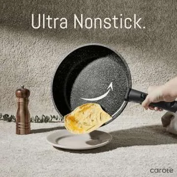 CAROTE 21pcs Pots and Pan Set Non Stick, Nonstick Induction Cookware, Detachable Handle Cookware Set, Dishwasher Safe, Removable Handle, RV Oven Safe Cookware, Midnight Black