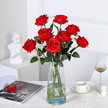 Realistic Hawesome 12PCS Artificial Silk Flowers Bouquet