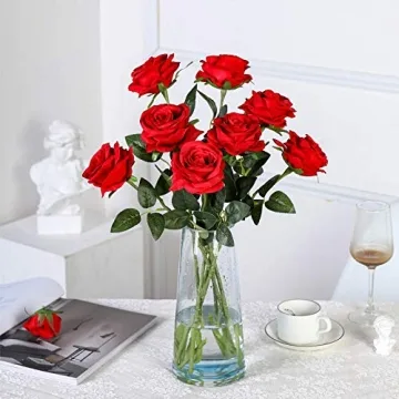 Realistic Hawesome 12PCS Artificial Silk Flowers Bouquet