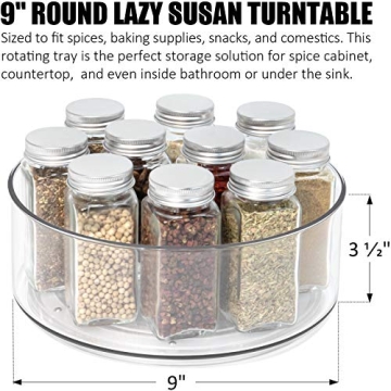 Tiblue Clear Lazy Susan Turntable 2-Pack for Kitchen Organization
