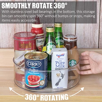 Tiblue Clear Lazy Susan Turntable 2-Pack for Kitchen Organization