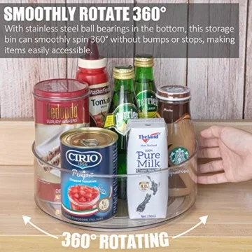 Tiblue Clear Lazy Susan Turntable 2-Pack for Kitchen Organization