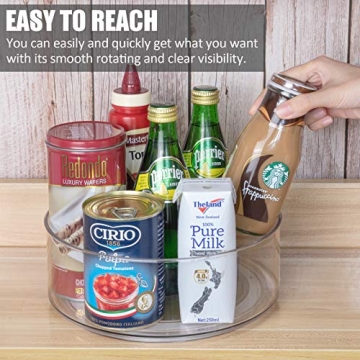 Tiblue Clear Lazy Susan Turntable 2-Pack for Kitchen Organization