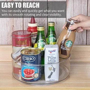 Tiblue Clear Lazy Susan Turntable 2-Pack for Kitchen Organization