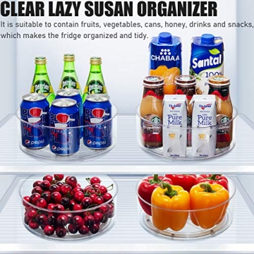 Tiblue Clear Lazy Susan Turntable 2-Pack for Kitchen Organization