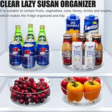 Tiblue Clear Lazy Susan Turntable 2-Pack for Kitchen Organization