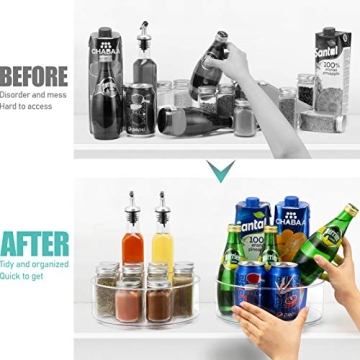 Tiblue Clear Lazy Susan Turntable 2-Pack for Kitchen Organization