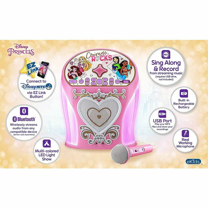 Disney Princess Karaoke Machine for Kids & Bluetooth Speaker