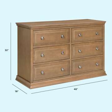 Versatile DaVinci Signature 6-Drawer Dresser in Hazelnut