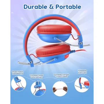 awatrue Kids Headphones - Safe Volume Stereo Sound for Kids